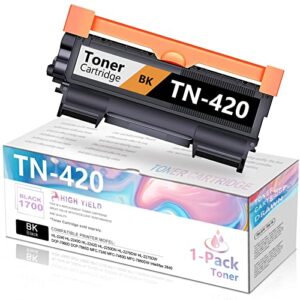 drawn [1,700 yield] 1-pack tn-420 tn420 black toner cartridge compatible replacement for brother hl-2220 2230 2240d 2242d 2240 2130 2132 2270dw 2280dw 2275dw 2250dn intellifax 2840 2940 printer ink