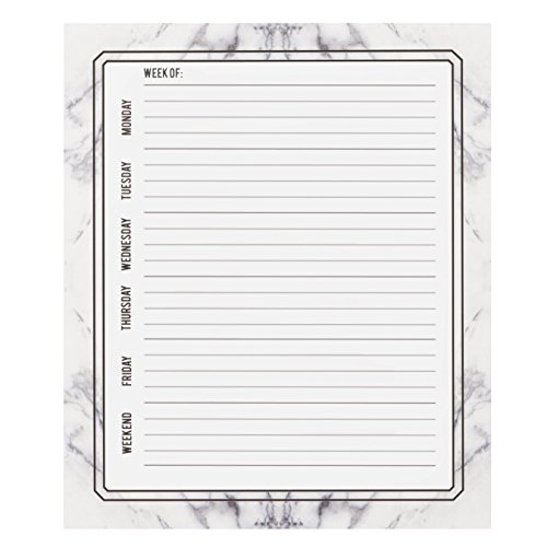 Post-it Super Sticky Printed Weekly Calendar, Marble, 6.5x7.8 in (BC-DSKCAL-MRBL)