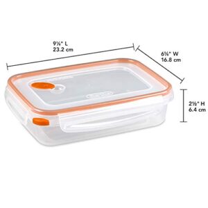 Sterilite 03211106 Ultra Seal 5.8 Cup Food Storage Container, Clear lid and base with Tangerine Accents, 6-Pack