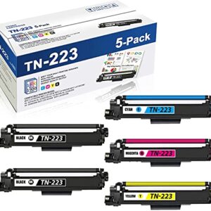 MaxColor TN223BK,TN223C,TN223M,TN223Y 5PK(2BK+1C+1M+1Y) Compatible TN223 Toner Cartridge Replacement for Brother HL-3210CW 3230CDW 3270CDW 3230CDN 3290CDW DCP-L3510CDW L3550CDW Printer