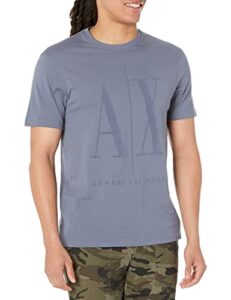 a|x armani exchange mens short sleeve tonal icon logo t-shirt t shirt, grisaille, small us