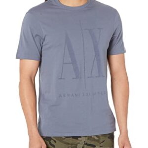 A|X ARMANI EXCHANGE mens Short Sleeve Tonal Icon Logo T-shirt T Shirt, Grisaille, Small US