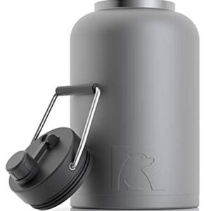 RTIC Jug with Handle, One Gallon, Graphite Matte, Large Double Vacuum Insulated Water Bottle, Stainless Steel Thermos for Hot & Cold Drinks, Sweat Proof, Great for Travel, Hiking & Camping