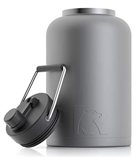 RTIC Jug with Handle, One Gallon, Graphite Matte, Large Double Vacuum Insulated Water Bottle, Stainless Steel Thermos for Hot & Cold Drinks, Sweat Proof, Great for Travel, Hiking & Camping