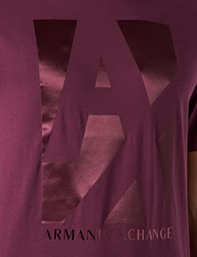 A|X ARMANI EXCHANGE Men's Silky Large Logo T-Shirt, Grape Wine, S