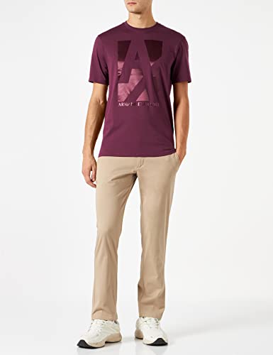 A|X ARMANI EXCHANGE Men's Silky Large Logo T-Shirt, Grape Wine, S