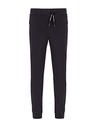 A|X ARMANI EXCHANGE mens Drawstring Jogger With Zip Pockets Casual Pants, Black, Large US