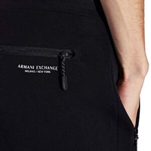 A|X ARMANI EXCHANGE mens Drawstring Jogger With Zip Pockets Casual Pants, Black, Large US