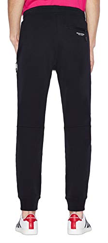 A|X ARMANI EXCHANGE mens Drawstring Jogger With Zip Pockets Casual Pants, Black, Large US