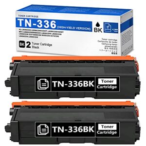 high yield cartridge tn-336 tn336 toner cartridge replacement for brother hl-l8250cdn l9200cdw/cdwt mfc-l8850cdw l8650cdw dcp-9050cdn 9055cdn 9270cdn l8400cdn l8450cdw printer (2 pack, black)