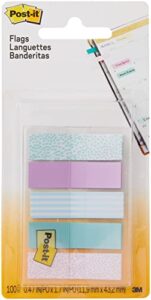 post-it pattern flags, 100/on-the-go dispenser, .47 in, gradient pattern collection (684-grdnt)