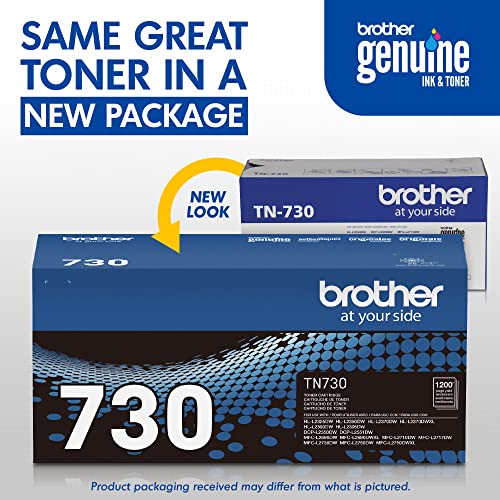 Brother Genuine Standard Yield Toner Cartridge, TN730, Replacement Black Toner, Page Yield Up To 1,200 Pages, Amazon Dash Replenishment Cartridge,1 Pack