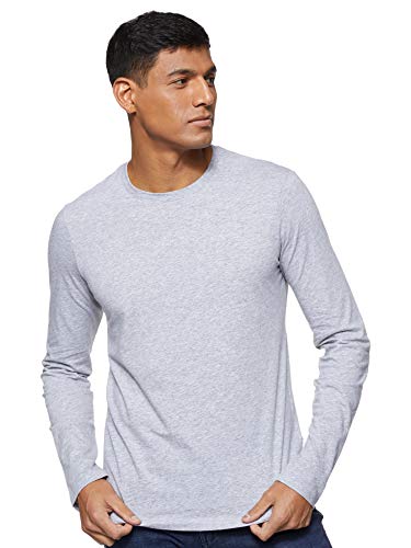 A|X Armani Exchange Men's Basic Long Sleeve Jersey Crew Neck Tee, Heather Grey, Large