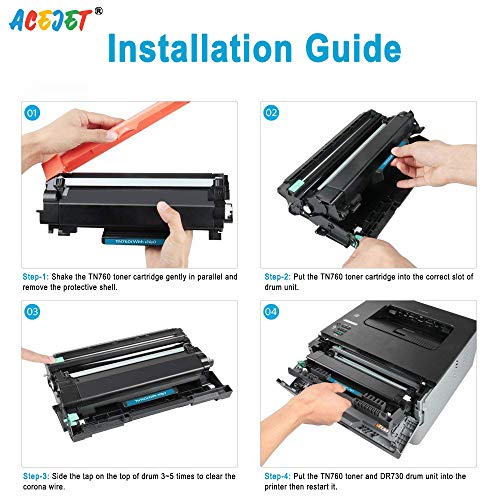 ACEJET Compatible DR730 Drum Replacement for Brother DR760 Drum Unit for Brother DCP-L2550DW HL-L2350DW L2390DW L2395DW L2370DW L2370DWXL MFC-L2710DW L2730DW L2750DW L2750DWXL Printer(Black, 1-Pack)