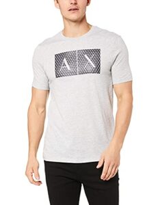 a|x armani exchange mens crew neck geometric logo t-shirt t shirt, b09b htr grey, x-small us