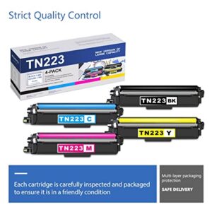 TN223 TN-223 Toner Cartridge Set 1BK/1C/1M/1Y - 4 Pack TN 223 Toner Cartridge Compatible Replacement for Brother TN223 HL-3210CW 3230CDW 3270CDW 3230CDN 3290CDW MFC-L3710CW Printer, TN2234PK