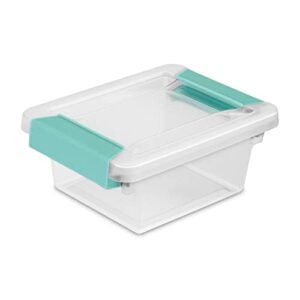 Sterilite Plastic Miniature Clip Storage Box Container with Latching Lid for Home, Office, Workspace, and Utility Space Organization, 18 Pack