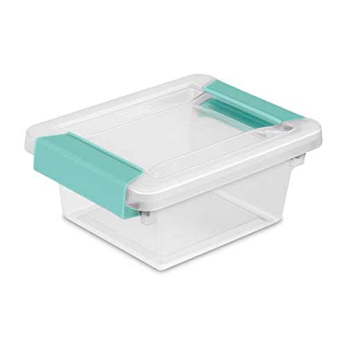 Sterilite Plastic Miniature Clip Storage Box Container with Latching Lid for Home, Office, Workspace, and Utility Space Organization, 18 Pack