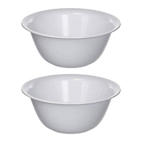 Sterilite Plastic Bowl 6 Qt. White Bulk 2 pack