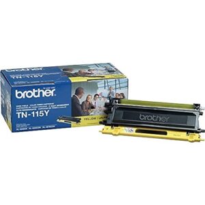 brother tn115y high yield yellow toner cartridge. tn115y yellow high yield toner hl4040cn 4070cdw mfc9440cn 9840cdw l-supl. laser – 4000 page – yellow