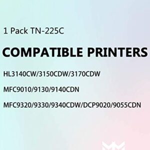 MM MUCH & MORE Compatible Toner Cartridge Replacement for Brother TN225 TN-225C TN-225 TN221 use with HL-L3140CW HL-L3150CDW HL-3170CDW MFC-9130CW MFC-9140CDN MFC-9330CDW MFC-9340CDW Printers (Cyan)