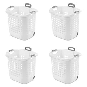 Sterilite 12248004 Laundry Basket, 62 L, White, Pack of 4