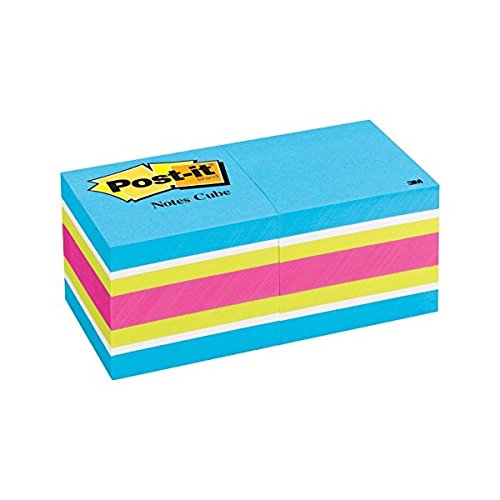 Post-it Notes, 2 in x 2 in, 1 Cube, America's #1 Favorite Sticky Notes, Assorted Colors, Recyclable (2051-N-2PK)