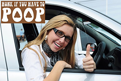 Honk If You Have to Poop Prank Bumper Sticker 10 Pack by Witty Yeti. Play a Funny Practical Joke on Your Friends With The Number 2 Most Offensive Window Decal. Hilarious Driving Gag Gift & Car Novelty