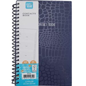 Pen+Gear Contact Book, Etched Poly Cover, Dark Navy Color, 128 Pages, 5.31 in x 8 in