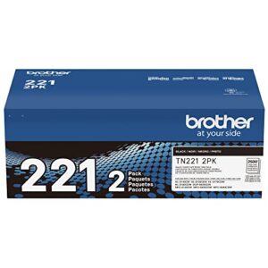 Brother Genuine Standard-Yield Black Toner Cartridge Twin Pack TN221 2PK