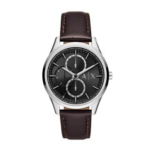 ax armani exchange men’s multifunction brown leather watch (model: ax1868)
