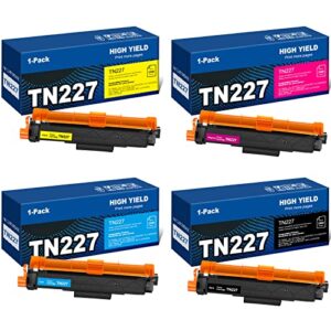 tn227 tn-227bk/c/m/y high yield 4 pack toner cartridge replacement for brother tn227 tn223 tn 227 compatible with mfc-l3770cdw hl-l3290cdw hl-l3270cdw mfc-l3710c hl-l3210cw