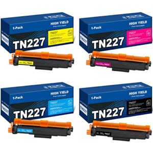 TN227 TN-227BK/C/M/Y High Yield 4 Pack Toner Cartridge Replacement for Brother TN227 TN223 TN 227 Compatible with MFC-L3770CDW HL-L3290CDW HL-L3270CDW MFC-L3710C HL-L3210CW