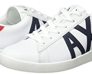 A|X ARMANI EXCHANGE Men's Classics Sneaker, Opt White + Navy + R, 6