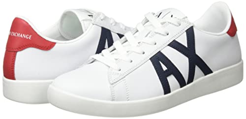 A|X ARMANI EXCHANGE Men's Classics Sneaker, Opt White + Navy + R, 6