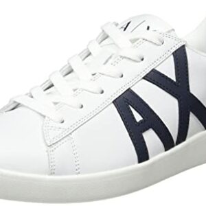 A|X ARMANI EXCHANGE Men's Classics Sneaker, Opt White + Navy + R, 6