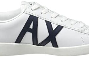 A|X ARMANI EXCHANGE Men's Classics Sneaker, Opt White + Navy + R, 6