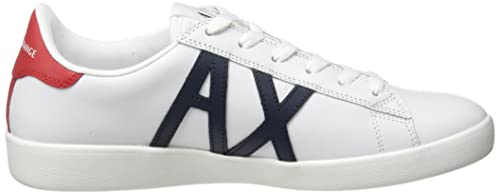 A|X ARMANI EXCHANGE Men's Classics Sneaker, Opt White + Navy + R, 6