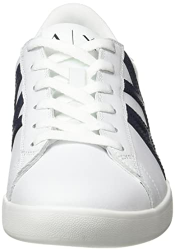 A|X ARMANI EXCHANGE Men's Classics Sneaker, Opt White + Navy + R, 6