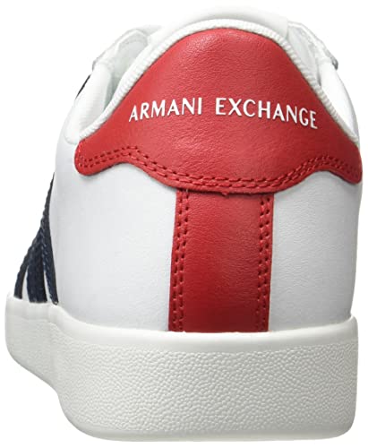 A|X ARMANI EXCHANGE Men's Classics Sneaker, Opt White + Navy + R, 6