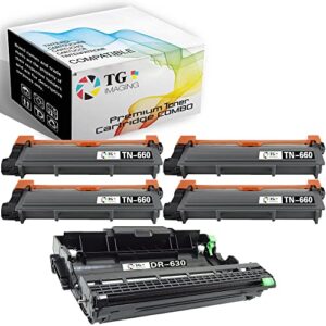 tg imaging (toner + drum) compatible tn660 toner cartridge and dr630 drum unit replacement for brother hl-l2300d hl-l2315dw hl-l2360dw mfc-l2680w mfc-l2720dw mfc-l2740dw toner printer