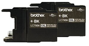 genuine brother lc79bk (lc-79bk) super high yield black ink cartridge 2-pack