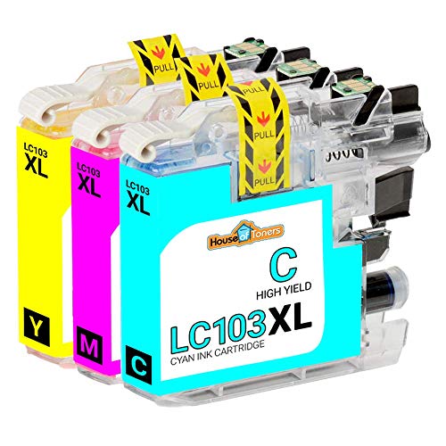 Houseoftoners Compatible Ink Cartridge Replacements for Brother LC103 LC 103 to use with Brother MFC-J870DW, MFC-J450DW, MFC-J6920DW, MFC-J470DW (CMY, 3-Pack)