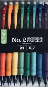 no. 2 mechanical pencils (bright multicolored, 3 leads in each) 24 count