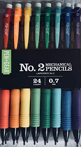 No. 2 Mechanical Pencils (Bright Multicolored, 3 Leads in Each) 24 count