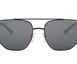 A|X ARMANI EXCHANGE Men's AX2033S Square Sunglasses, Matte Black/Light Grey Mirrored/Black, 59 mm