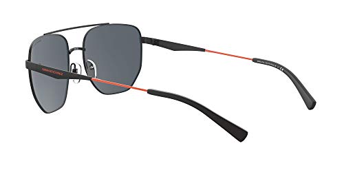 A|X ARMANI EXCHANGE Men's AX2033S Square Sunglasses, Matte Black/Light Grey Mirrored/Black, 59 mm