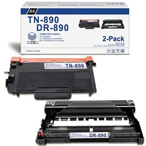 hydr [black,2-pack] compatible tn890 tn-890 toner cartridge & dr890 dr-890 drum unit replacement for brother hl-l6250dw hl-l6400dw hl-l6400dwt mfc-l6750dw mfc-l6900dw printer
