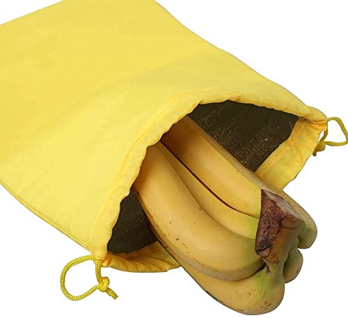 MORSNE yellow banana bags prevent ripening,banana storage freshness bag-looking lightweight convenient veggie bag washable durable (YELLOW-1 pack)