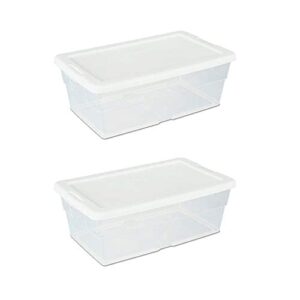 sterilite storage box 13.5 x 8.3 x 4.8, 6 qt. clear – pack of 2